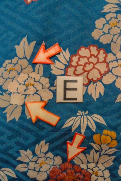 Photo18: P0120G Antique Japanese kimono Grayish Blue HAORI short jacket for women / Silk. Peony (Grade C) (18)