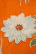 Photo6: P0120I Antique Japanese kimono Vivid Orange HAORI short jacket for women / Silk. Flower (Grade B) (6)