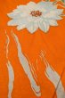 Photo8: P0120I Antique Japanese kimono Vivid Orange HAORI short jacket for women / Silk. Flower (Grade B) (8)