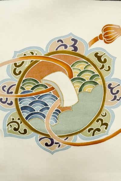 Photo8: P0123A Vintage Japanese kimono Black Kimono for Boys for men / Silk. Pine tree/branch/needle, Set with P0123B (Grade B) (8)