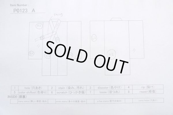 Photo15: P0123A Vintage Japanese kimono Black Kimono for Boys for men / Silk. Pine tree/branch/needle, Set with P0123B (Grade B) (15)