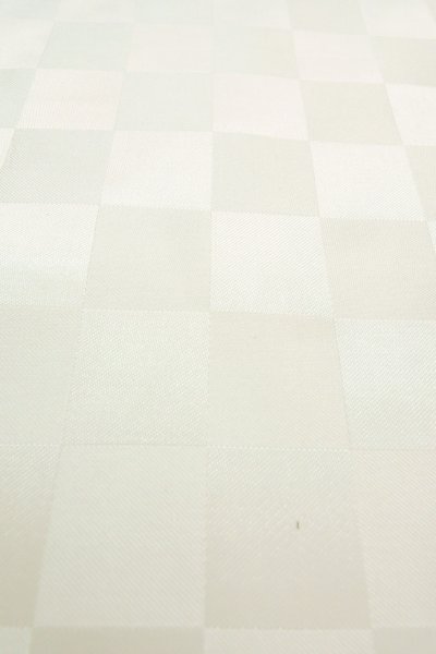 Photo8: P0123B Vintage Japanese kimono Shiny White Juban for Boys for men / Silk. Plaid Checks, Set with P0123A (Grade D) (8)