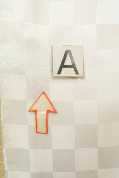 Photo12: P0123B Vintage Japanese kimono Shiny White Juban for Boys for men / Silk. Plaid Checks, Set with P0123A (Grade D) (12)