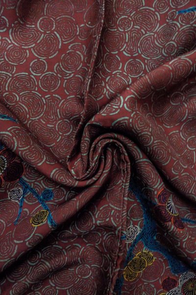 Photo11: P0123C Antique Japanese kimono Reddish Purple HAORI short jacket for women / Silk. UME plum bloom (Grade D) (11)