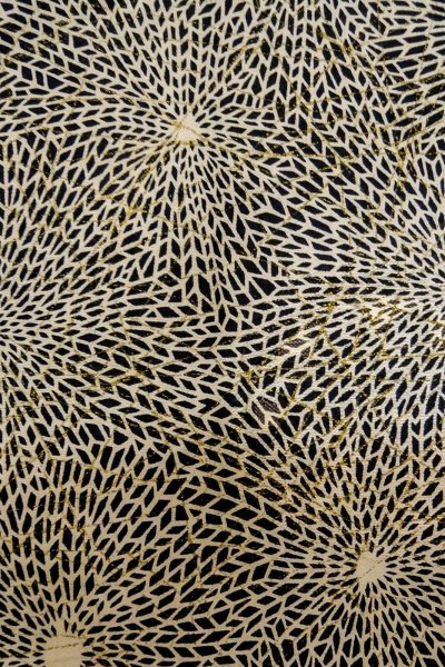 Photo7: P0123D Vintage Japanese kimono Black HAORI short jacket for women / Silk. Flower (Grade A) (7)