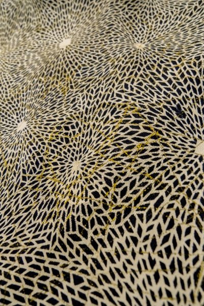 Photo8: P0123D Vintage Japanese kimono Black HAORI short jacket for women / Silk. Flower (Grade A) (8)