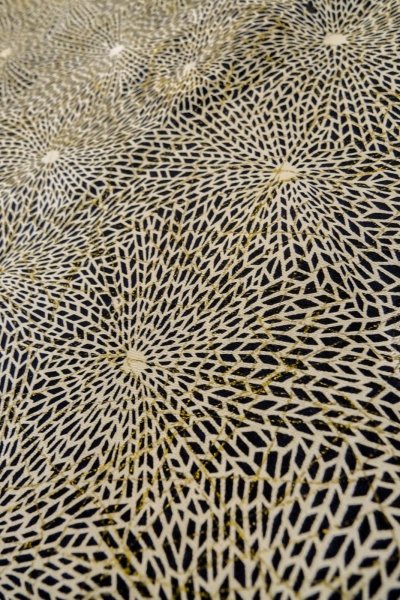 Photo9: P0123D Vintage Japanese kimono Black HAORI short jacket for women / Silk. Flower (Grade A) (9)