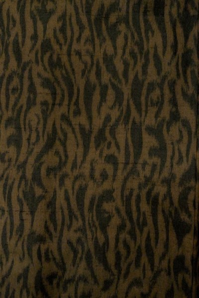 Photo5: P0123E Vintage Japanese kimono Dark Brown HAORI short jacket for women / Silk. Abstract pattern (Grade A) (5)