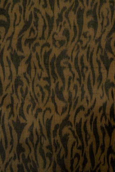 Photo6: P0123E Vintage Japanese kimono Dark Brown HAORI short jacket for women / Silk. Abstract pattern (Grade A) (6)