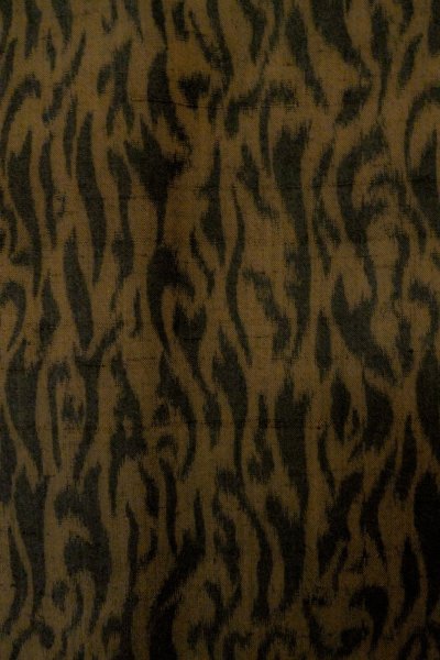 Photo7: P0123E Vintage Japanese kimono Dark Brown HAORI short jacket for women / Silk. Abstract pattern (Grade A) (7)