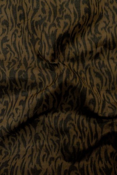 Photo11: P0123E Vintage Japanese kimono Dark Brown HAORI short jacket for women / Silk. Abstract pattern (Grade A) (11)