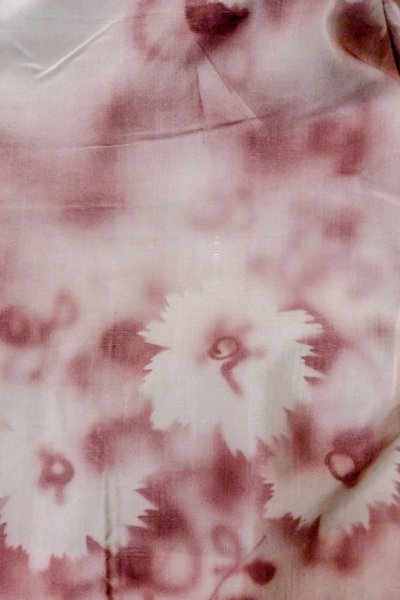 Photo13: P0123E Vintage Japanese kimono Dark Brown HAORI short jacket for women / Silk. Abstract pattern (Grade A) (13)