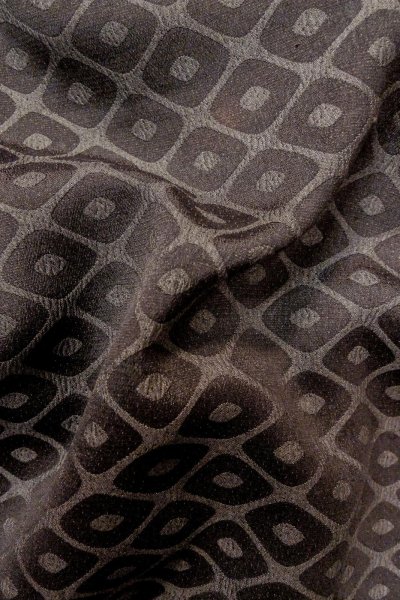 Photo10: P0123F Vintage Japanese kimono Grayish Pale Purple HAORI short jacket for women / Silk. Lozenges (Grade C) (10)