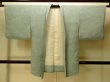 Photo1: P0123H Vintage Japanese kimono Pale Grayish Teal HAORI short jacket for women / Silk. Line (Grade C) (1)
