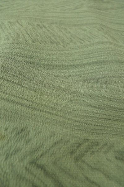 Photo9: P0123H Vintage Japanese kimono Pale Grayish Teal HAORI short jacket for women / Silk. Line (Grade C) (9)