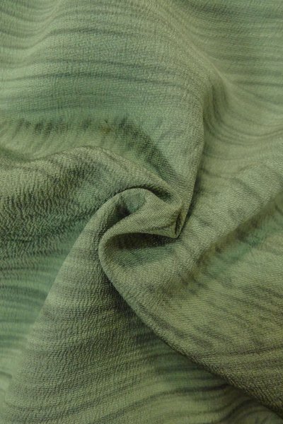 Photo11: P0123H Vintage Japanese kimono Pale Grayish Teal HAORI short jacket for women / Silk. Line (Grade C) (11)