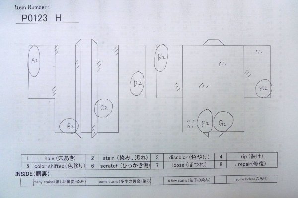 Photo13: P0123H Vintage Japanese kimono Pale Grayish Teal HAORI short jacket for women / Silk. Line (Grade C) (13)