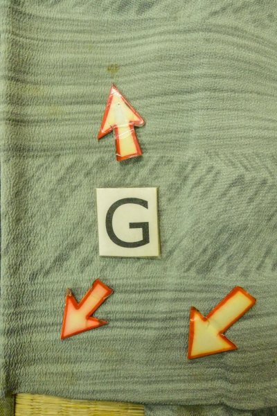 Photo20: P0123H Vintage Japanese kimono Pale Grayish Teal HAORI short jacket for women / Silk. Line (Grade C) (20)