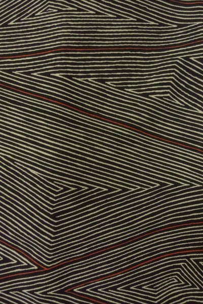 Photo6: P0123I Vintage Japanese kimono Black HAORI short jacket for women / Silk. Triangle (Grade B) (6)