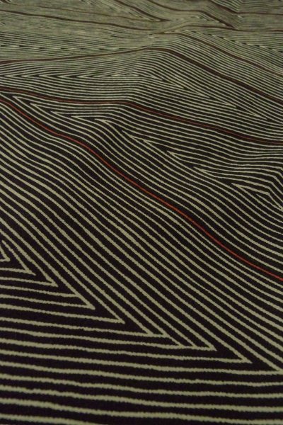 Photo8: P0123I Vintage Japanese kimono Black HAORI short jacket for women / Silk. Triangle (Grade B) (8)