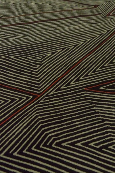 Photo10: P0123I Vintage Japanese kimono Black HAORI short jacket for women / Silk. Triangle (Grade B) (10)