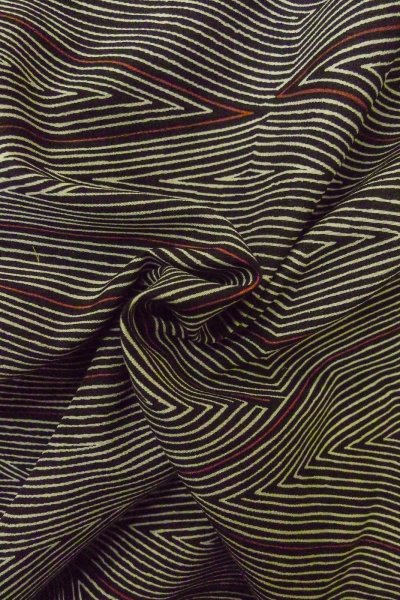 Photo12: P0123I Vintage Japanese kimono Black HAORI short jacket for women / Silk. Triangle (Grade B) (12)