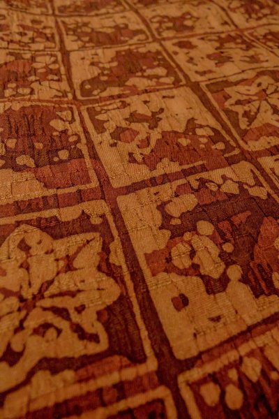 Photo10: Mint P0123J Vintage Japanese kimono Dark Orange HAORI short jacket for women / Silk. MOMIJI maple leaf (Grade A) (10)