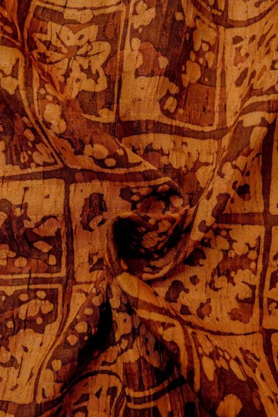 Photo11: Mint P0123J Vintage Japanese kimono Dark Orange HAORI short jacket for women / Silk. MOMIJI maple leaf (Grade A) (11)