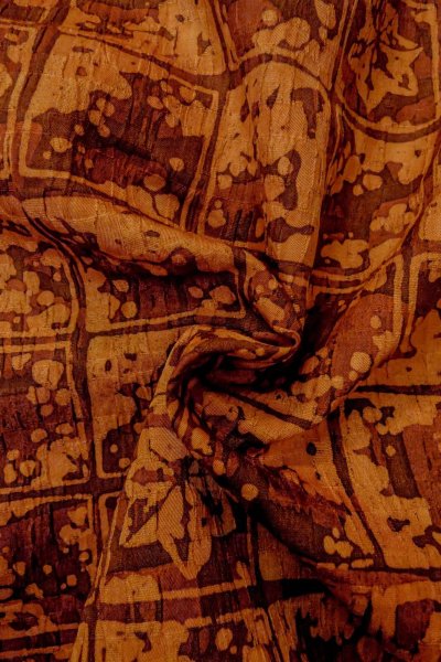 Photo12: Mint P0123J Vintage Japanese kimono Dark Orange HAORI short jacket for women / Silk. MOMIJI maple leaf (Grade A) (12)