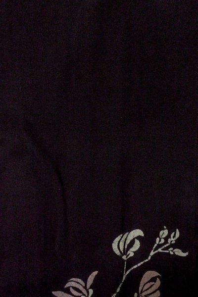 Photo3: Mint P0123K Vintage Japanese kimono Black HAORI short jacket for women / Silk. Flower (Grade A) (3)