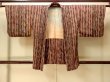 Photo1: P0123L Vintage Japanese kimono Grayish Dark Red HAORI short jacket for women / Silk. Broken ice pattern (Grade B) (1)