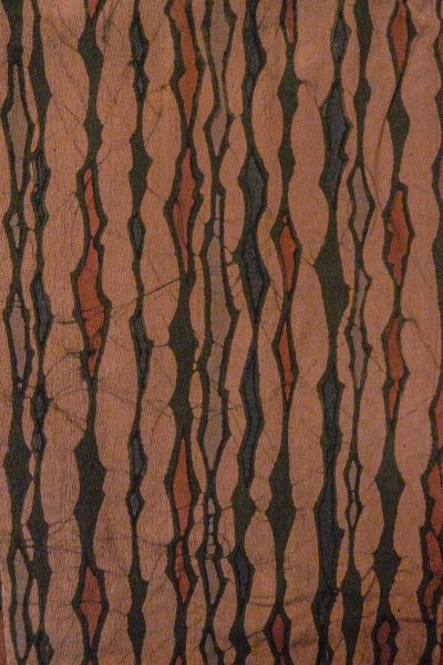 Photo3: P0123L Vintage Japanese kimono Grayish Dark Red HAORI short jacket for women / Silk. Broken ice pattern (Grade B) (3)