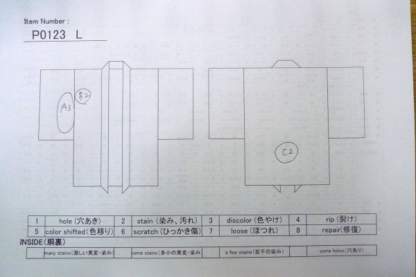 Photo13: P0123L Vintage Japanese kimono Grayish Dark Red HAORI short jacket for women / Silk. Broken ice pattern (Grade B) (13)