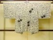 Photo2: P0123M Vintage Japanese kimono Gray HAORI short jacket for women / Silk. MOMIJI maple leaf (Grade C) (2)
