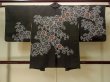 Photo2: P0123N Vintage Japanese kimono Black HAORI short jacket for women / Silk. Chrysanthemum (Grade C) (2)