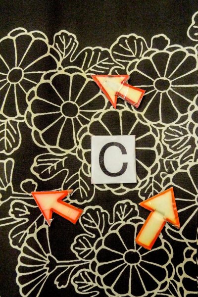 Photo16: P0123N Vintage Japanese kimono Black HAORI short jacket for women / Silk. Chrysanthemum (Grade C) (16)