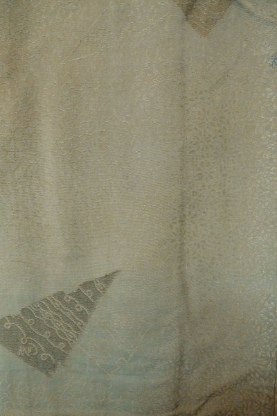 Photo3: P0123P Vintage Japanese kimono Light Bluish Gray HAORI short jacket for women / Silk. (Grade C) (3)