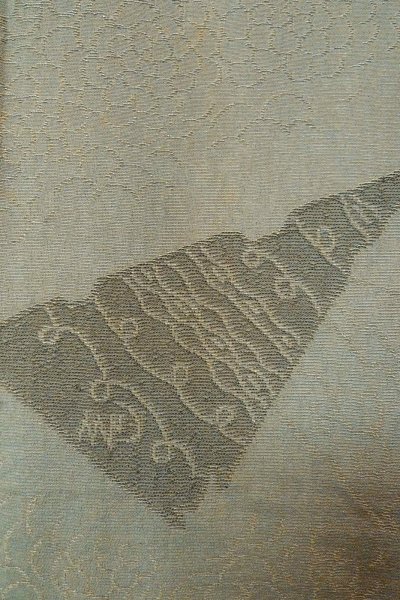 Photo6: P0123P Vintage Japanese kimono Light Bluish Gray HAORI short jacket for women / Silk. (Grade C) (6)