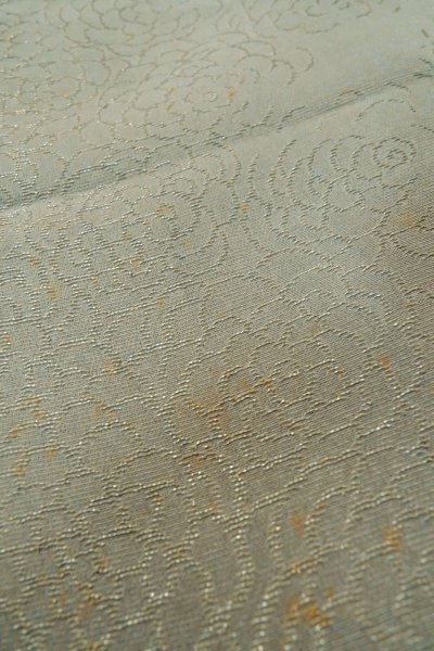 Photo11: P0123P Vintage Japanese kimono Light Bluish Gray HAORI short jacket for women / Silk. (Grade C) (11)