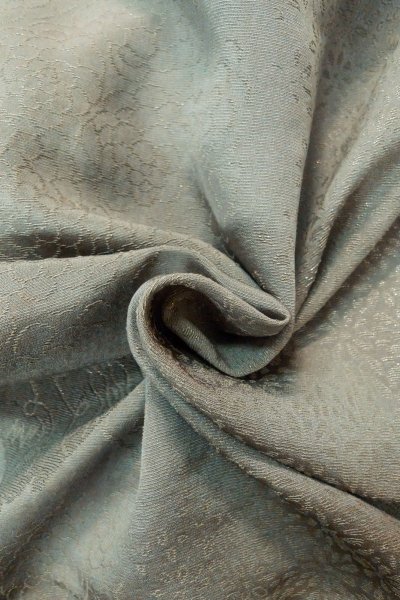 Photo12: P0123P Vintage Japanese kimono Light Bluish Gray HAORI short jacket for women / Silk. (Grade C) (12)