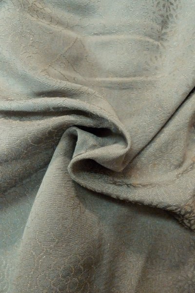 Photo13: P0123P Vintage Japanese kimono Light Bluish Gray HAORI short jacket for women / Silk. (Grade C) (13)