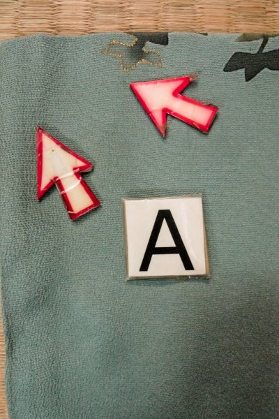 Photo14: P0123Q Vintage Japanese kimono Grayish Light Blue HAORI short jacket for women / Silk. Tall grass (Grade C) (14)