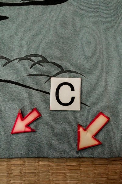 Photo16: P0123Q Vintage Japanese kimono Grayish Light Blue HAORI short jacket for women / Silk. Tall grass (Grade C) (16)