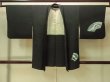 Photo1: P0123R Vintage Japanese kimono Black HAORI short jacket for women / Silk. Haze (Grade B) (1)