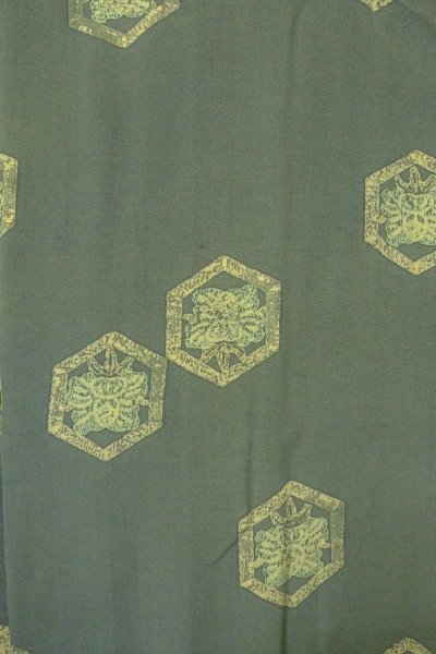 Photo3: P0123S Vintage Japanese kimono Dark Light Blue HAORI short jacket for women / Silk. Flower (Grade C) (3)