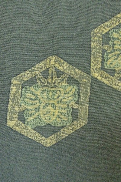 Photo5: P0123S Vintage Japanese kimono Dark Light Blue HAORI short jacket for women / Silk. Flower (Grade C) (5)