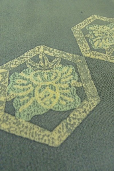 Photo7: P0123S Vintage Japanese kimono Dark Light Blue HAORI short jacket for women / Silk. Flower (Grade C) (7)