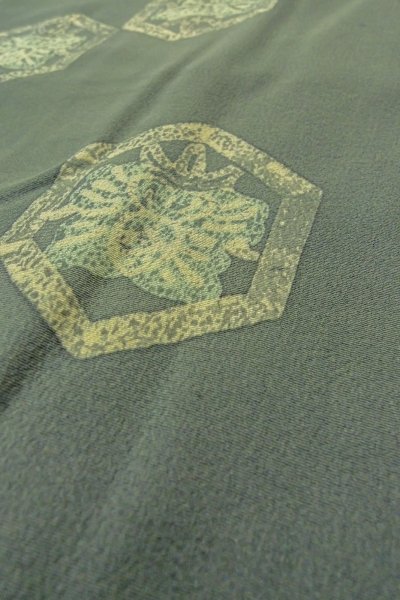 Photo9: P0123S Vintage Japanese kimono Dark Light Blue HAORI short jacket for women / Silk. Flower (Grade C) (9)