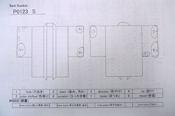 Photo12: P0123S Vintage Japanese kimono Dark Light Blue HAORI short jacket for women / Silk. Flower (Grade C) (12)
