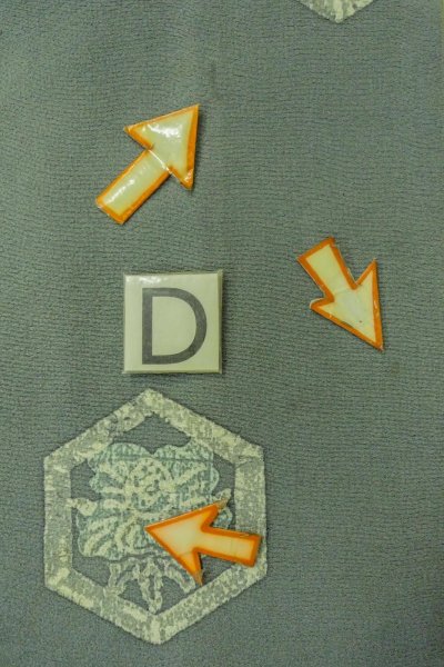 Photo16: P0123S Vintage Japanese kimono Dark Light Blue HAORI short jacket for women / Silk. Flower (Grade C) (16)